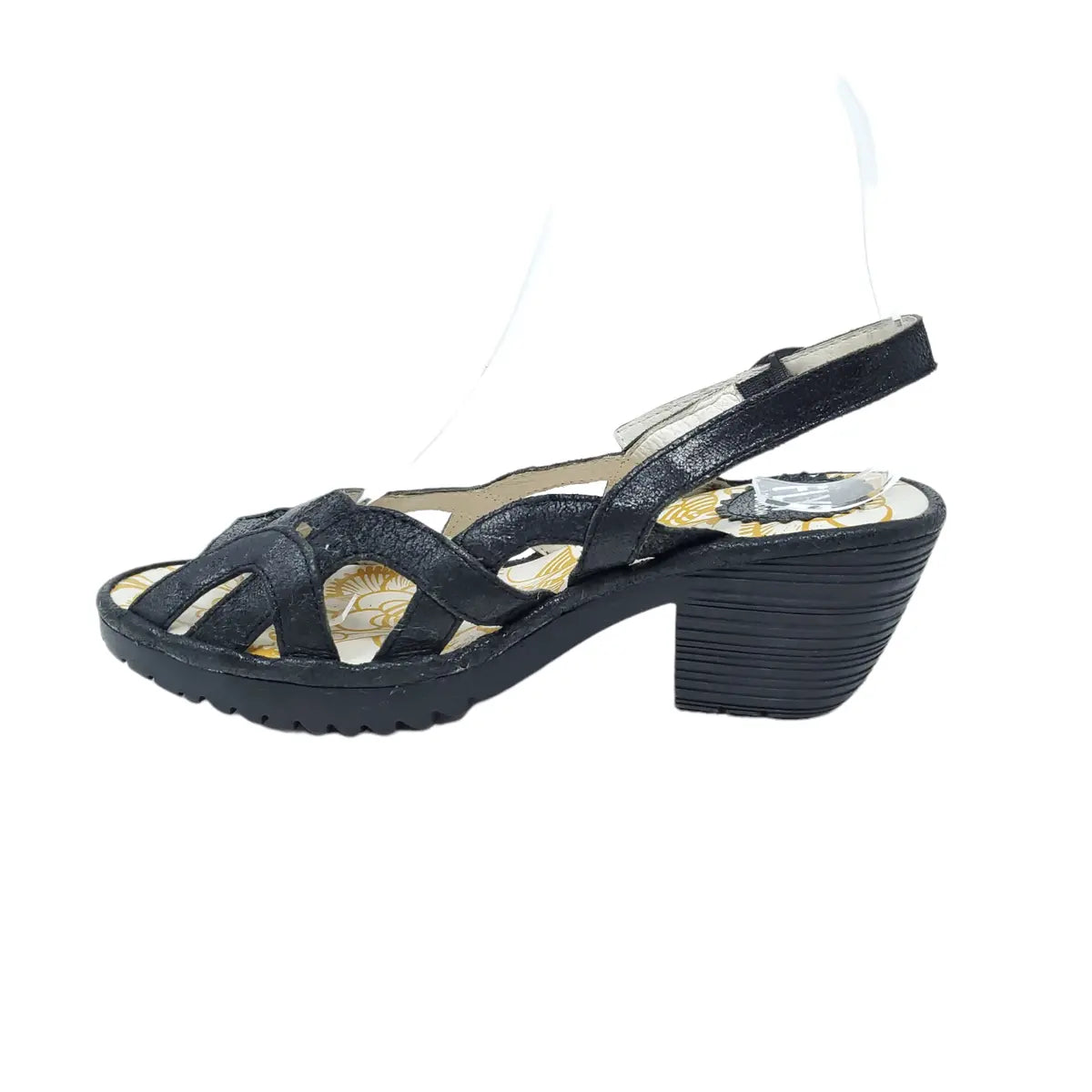 Fly London Womens YOMU 725 Black Leather Sandals P144725000