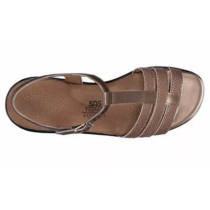 Capri Bronze Snake T-Strap Sandal Sas