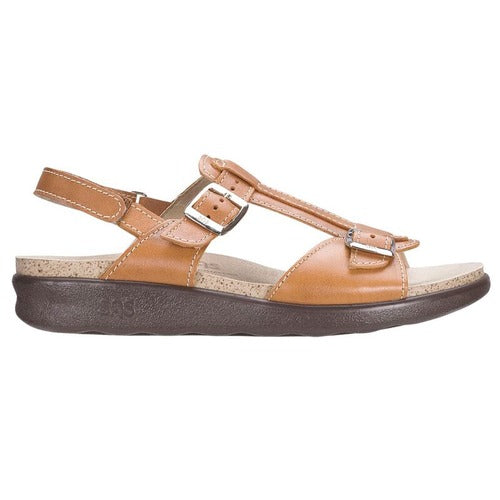 Captiva Caramel T-Strap Sandal Sas