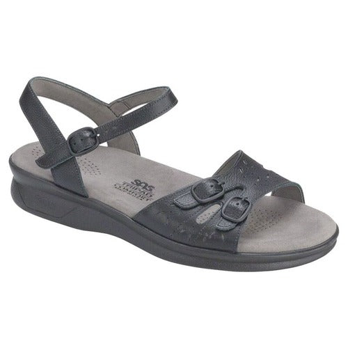 Duo Quarter Black Strap Sandal Sas