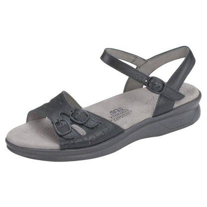 Duo Quarter Black Strap Sandal Sas