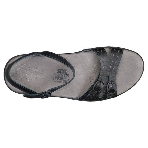 Duo Quarter Black Strap Sandal Sas