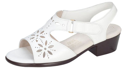 WHITE - Sunburst Heel Strap Sandal at  Brandy's Shoes Made in USA