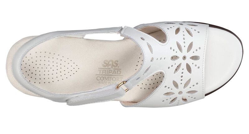 WHITE - Sunburst Heel Strap Sandal at  Brandy's Shoes Made in USA